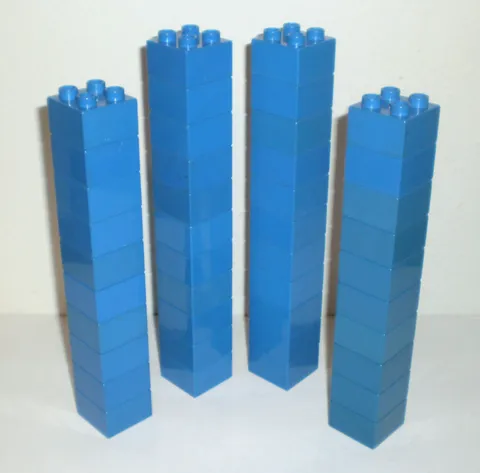 Lego DUPLO Lot of 42 Pieces - Blue 2x2 Building Blocks Bricks
