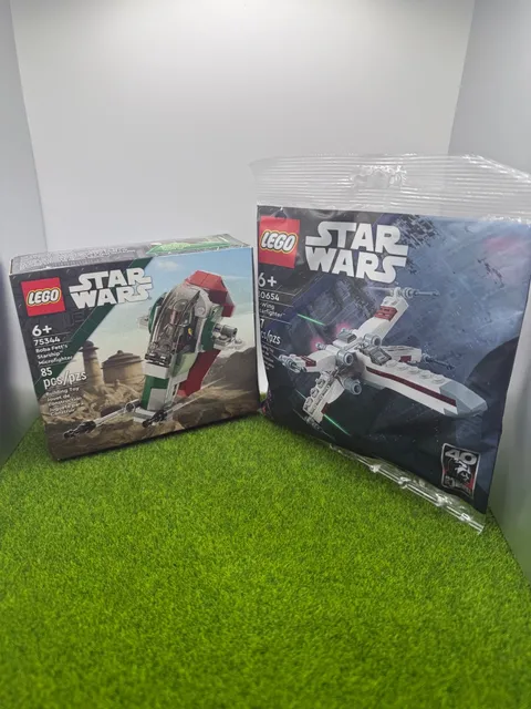 LEGO Star Wars Lot – 75344 Boba Fett Microfighter & 30654 X-Wing, New