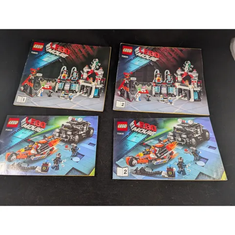 LEGO The Movie Instruction Manual Lot 70809 Evil Lair & 70808 Super Cycle Chase