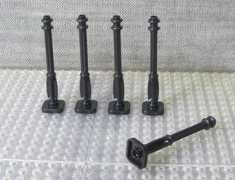 LEGO Support Lamp Post 2x2x7 Black Parts Set of 5