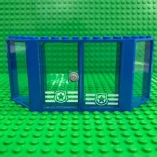 Lego Door Frames Blue x4x6 60599 +  Corner 2832 (4x4x6) +Trans-Light Blue Insert