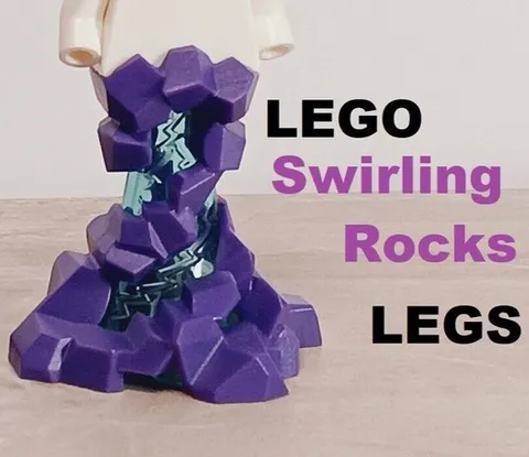 New LEGO Ghost LEGS Swirling ROCKS Deep Purple Stones Trans Blue Center Pedestal