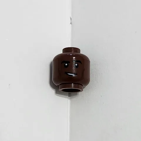 Lego Head Black Skin Smiling Chiseled Face One Side Minifigure Minifig