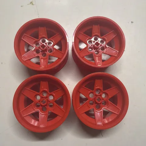 4X LEGO 15038 6149984 6276853 Wheel 56x34 Technic Racing Medium 6 Pin Holes-Red