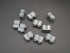 LEGO - 10x - Brick - Brick - Modified 1x2 - Gray - Dark Gray - 30136