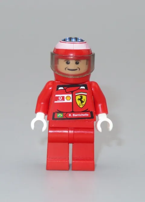 LEGO F1 Ferrari R. Barrichello Racers minifigure Formula One car race driver
