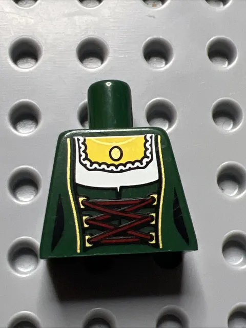 LEGO 973pb1495 Pretzel Girl Torso Laced Corset White Blouse Gold Pendant col165