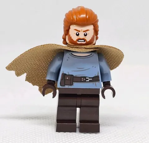 LEGO Star Wars Ben Kenobi Minifigure with Tan Cape & Blue Lightsaber Movies