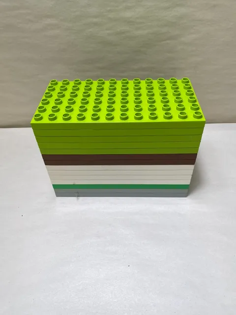 Lot Of 14 Lego Duplo White Gray Lime Green Yellow 6x12 Baseplate Bundle
