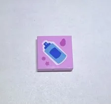 Lego Pink 2x2 Tile Blue Hair Spray Bottle Salon Sign New Friends 797