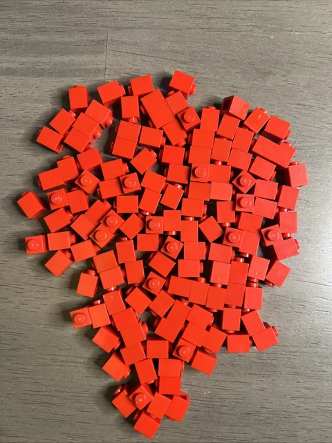 Lego 3005 Red Brick 1x1 - 131 Pieces Dented