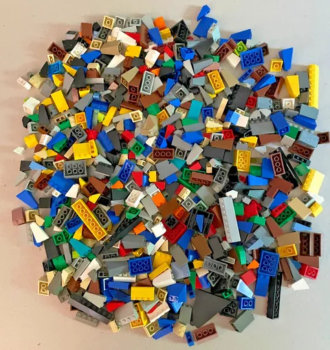 Big Lot 2 Pounds LEGO Multicolor Slopes Wedges Vtg. late 1990's-2010's