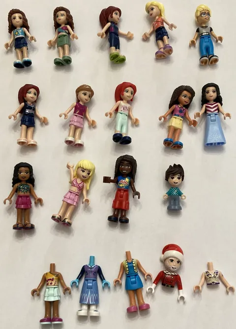 Lego Friends Minifigure Doll Lot of 14+ Building Toy Girls, with Partial Santa