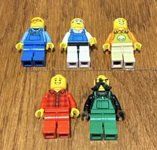 LEGO Minifigure Lot of 5 - Assorted / Various Clothes / Overalls