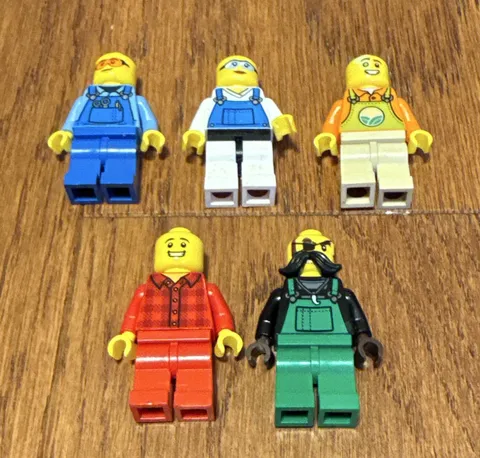 LEGO Minifigure Lot of 5 - Assorted / Various Clothes / Overalls