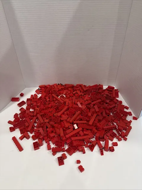 Lot Of 2 Pounds (Lbs) Lego Random Red Parts Pieces Bricks Sorted