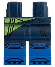 LEGO Dark Blue Hips and Legs with Molded Blue Lower Legs / Boots and Printed Boo