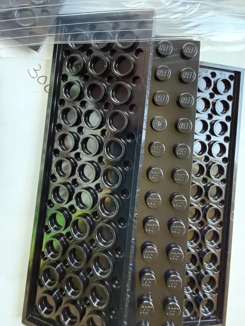 LEGO-NEW--#3029-BLACK-PLATE 4 X 12 -5 PIECES