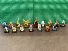 LEGO Minifigures Assorted Minifigure Lot w/ Accessories & Display Stands