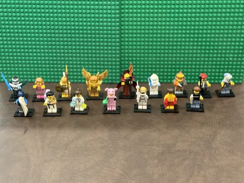 LEGO Minifigures Assorted Minifigure Lot w/ Accessories & Display Stands