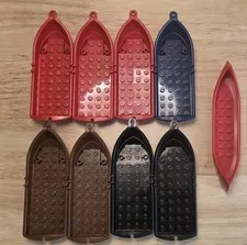 LEGO X9 Brown Red Blue Black Boat Bundle Castle Parts 2551 LOT
