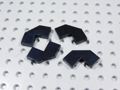 LEGO Lot of 4 Black 2x2 Smooth Facet Tiles Plates BH