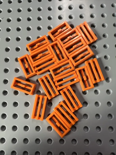 LEGO 2412b Orange Tile Modified 1x2 Grille Bottom Groove Vent 20pcs