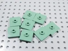 LEGO Lot of 8 Sand Green 2x2 Smooth Plates w/ Stud in Center BM