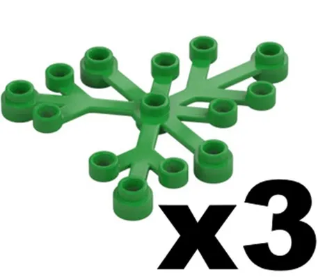 Lego Castle Forestmen PLANT Bright Green Leaves 6 x 5 Qty 3 Part 2417 D853