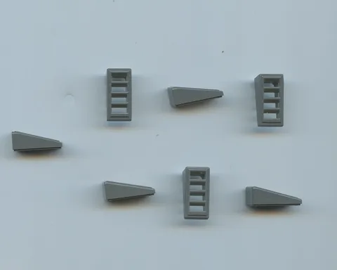 LEGO x 7 Dark Bluish Gray Slope 18 2 x 1 x 2/3 with Grille 61409