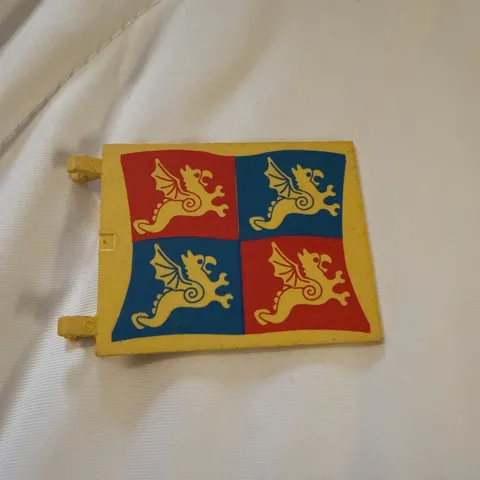 Vintage LEGO Blue/Red 6x5 DRAGON FLAG From Black Knight's Castle 6086 2525px5 B