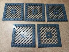 LEGO BULK LOT OF 5 DARK BLUISH GRAY MODIFIED PLATE 8X8 WITH GRILLE #4151