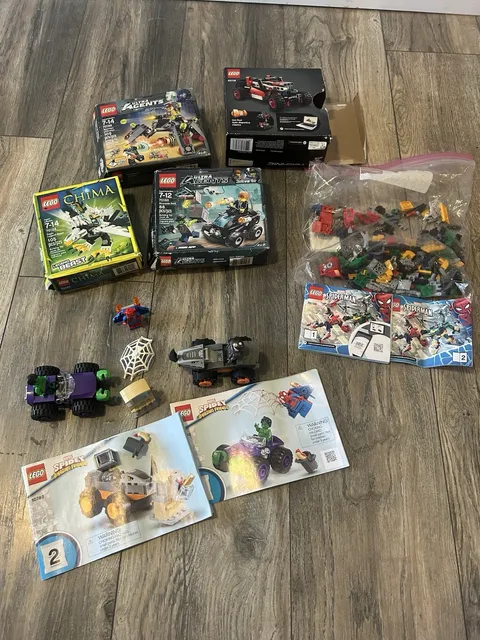 Lot of 6 Lego Action Sets Spider-man Hulk Ultra Agents & More Figures Too!