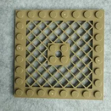 LEGO 4151b Plate Modified 8 x 8 Lattice with Hole in Center Dark Tan x1 Genuine