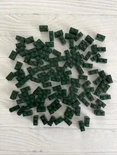 LEGO DARK GREEN LOT 122 PCS 1X2 BRICK BLOCK BUILDING PIECES