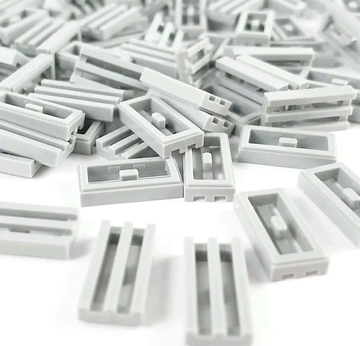 100 Pieces LEGO®  1 x 2 Grille Radiator w bottom groove Light Bluish Grey 2412 b