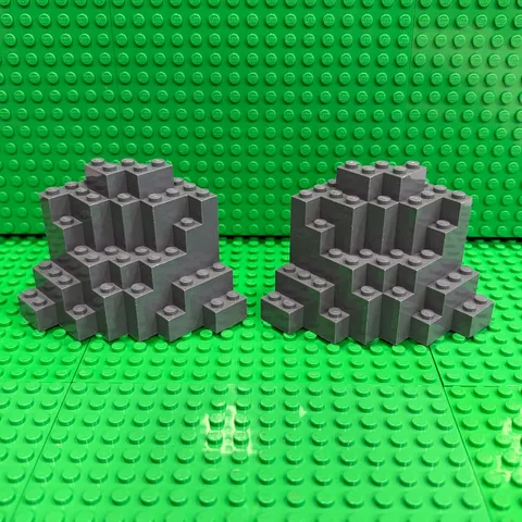 LEGO Rock Panel 8 x 8 x 6 Medium Symmetric (MURP) 23996 : Dark Bluish Gray : 2pk