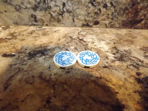 Lego 1 White 2x2 Round Finishing Tile Printed Swirl X2 Icicle round tile