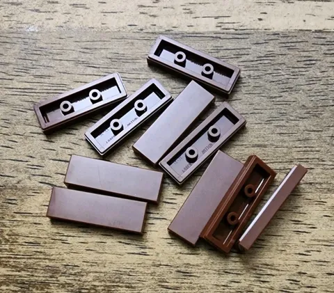 LEGO Reddish Brown 1 X 3 Tile. QTY 10 Part No. 63864