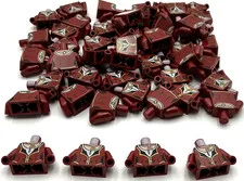Lego 50 New Damaged Dark Red Minifig Torsos Female Dress