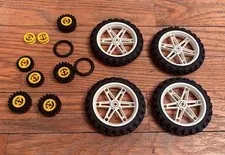 Lot of Lego Wheels 4 Technic Motorcycle Wheels Replacement Parts