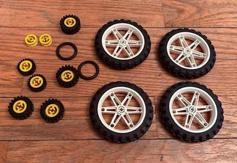Lot of Lego Wheels 4 Technic Motorcycle Wheels Replacement Parts