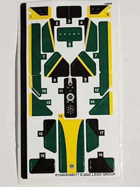 LEGO Sticker Sheet Lotus Evija 76907 New & Genuine From Set