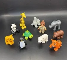 Lego Duplo Lot of 11 Replacement Zoo and Wild Animals, Baby Animals, Zookeeper