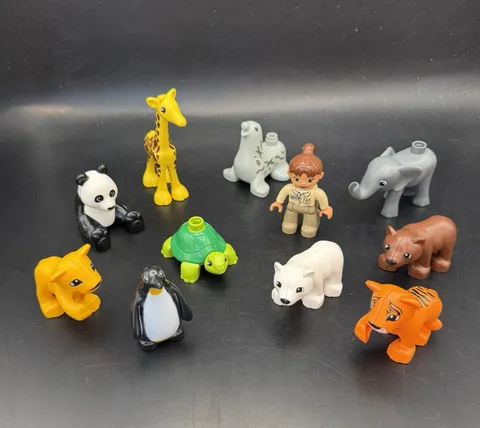 Lego Duplo Lot of 11 Replacement Zoo and Wild Animals, Baby Animals, Zookeeper