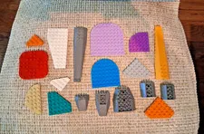 LEGO 18 Colorful Mixed Parts Pieces Plates Curves
