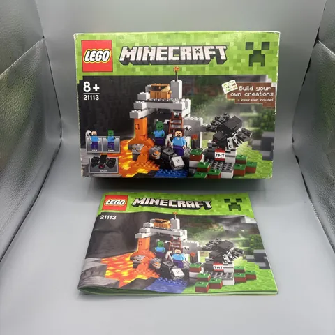 LEGO Minecraft: The Cave (21113) - Steve Zombie & Spider in original box with instructions