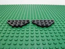1989 LEGO Black Wedge Plate 3 x 6 Cut Corners (2 PCS) 6274 6077 6896 6894 #2419