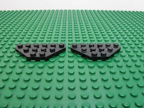 1989 LEGO Black Wedge Plate 3 x 6 Cut Corners (2 PCS) 6274 6077 6896 6894 #2419