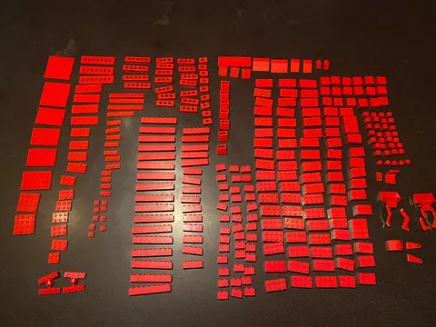 Vintage 70`s 80`s Lego Red Bricks, Plates, Etc From Space, City Technic Etc.